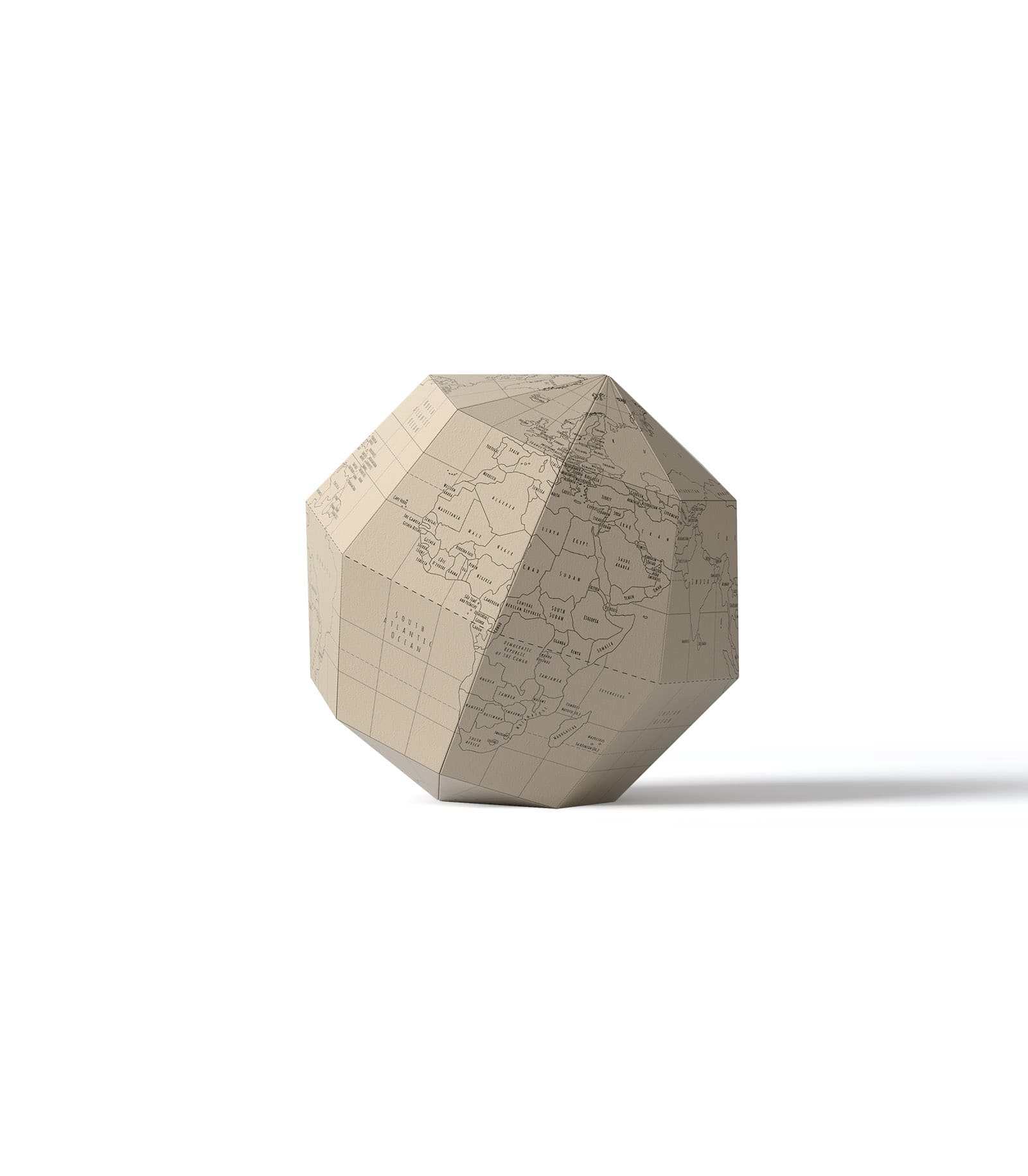 Mockup beige globe front Mockup Beige Globe Front