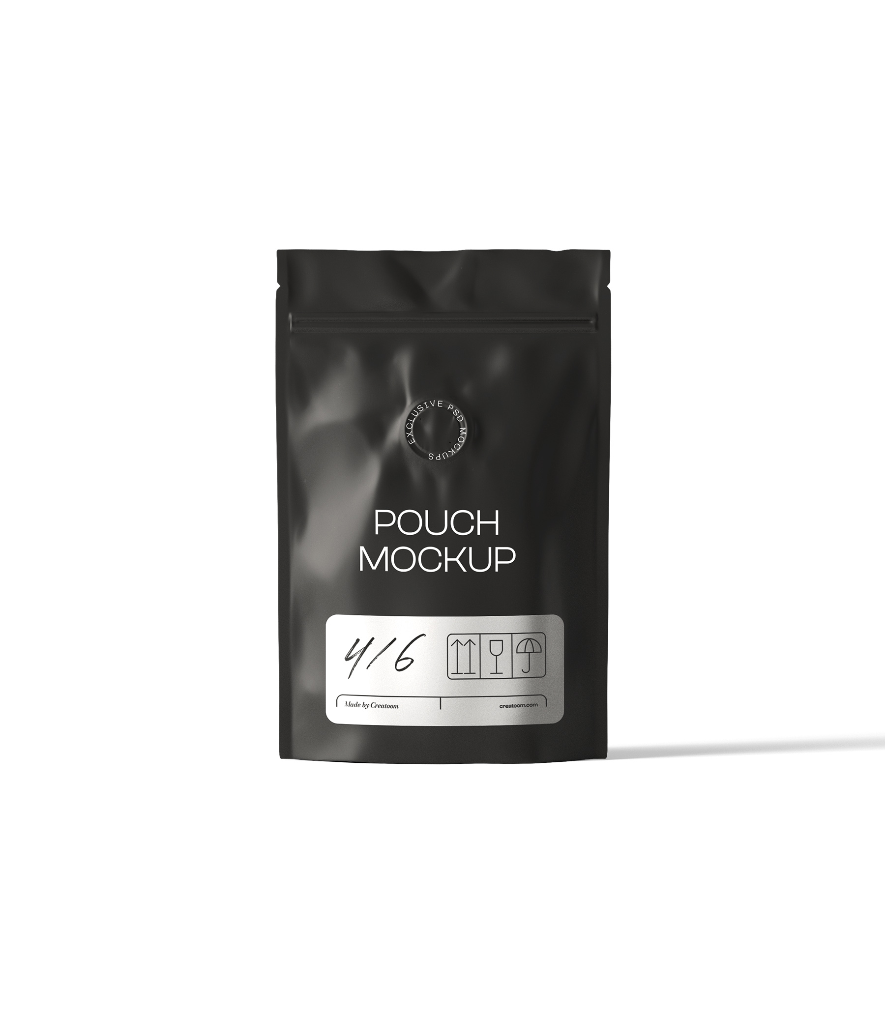 Mockup black pouch v1 front view Mockup Black Pouch V1 Front View