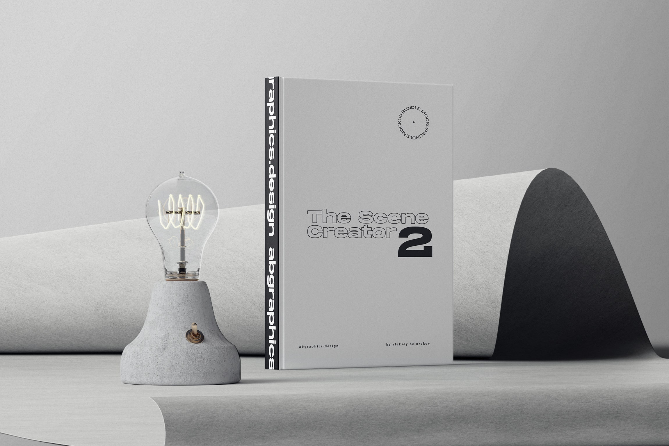 Mockup book with lamp front Mockup Book With Lamp Front