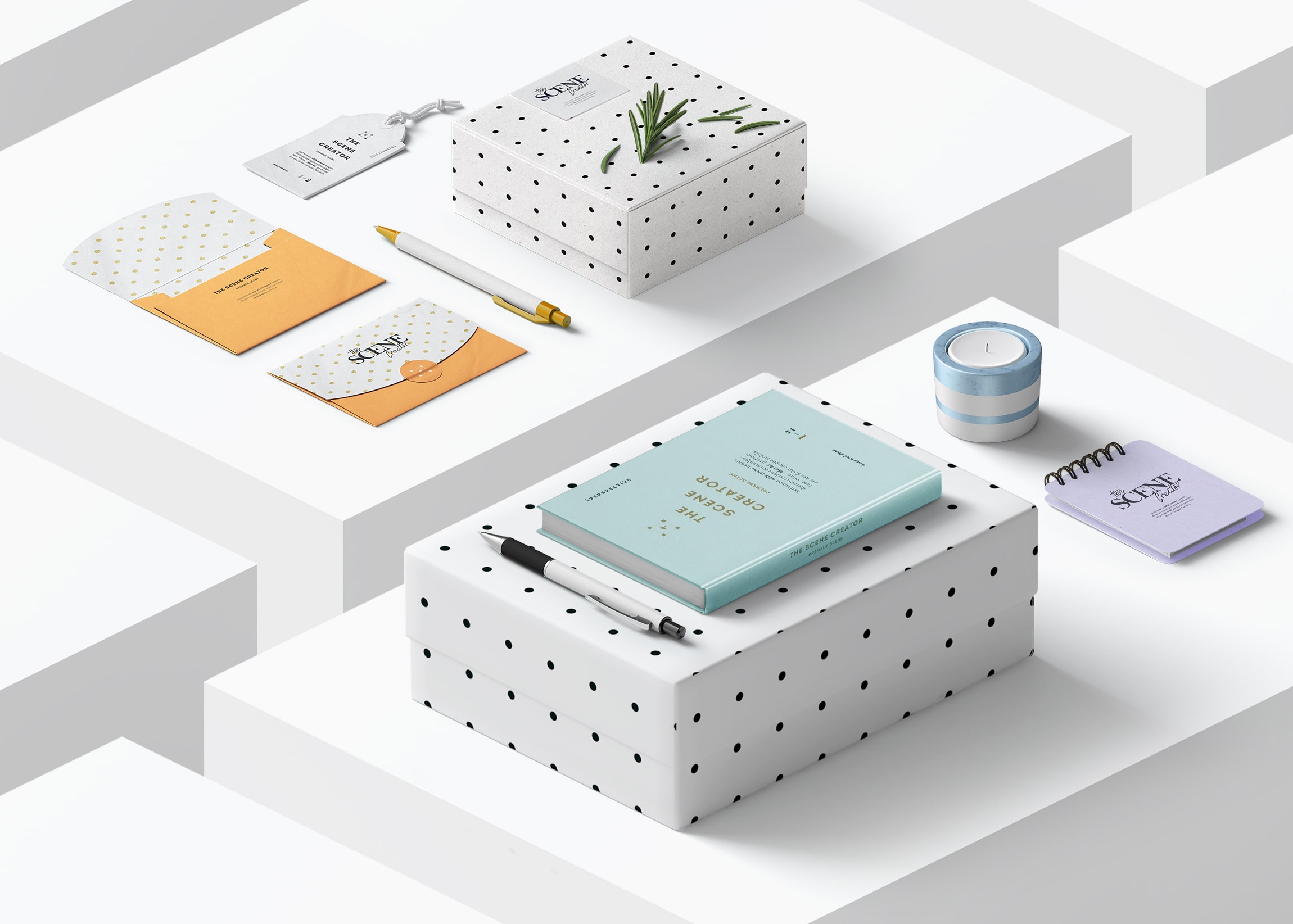 Mockup box on blocks isometric Mockup Box On Blocks Isometric