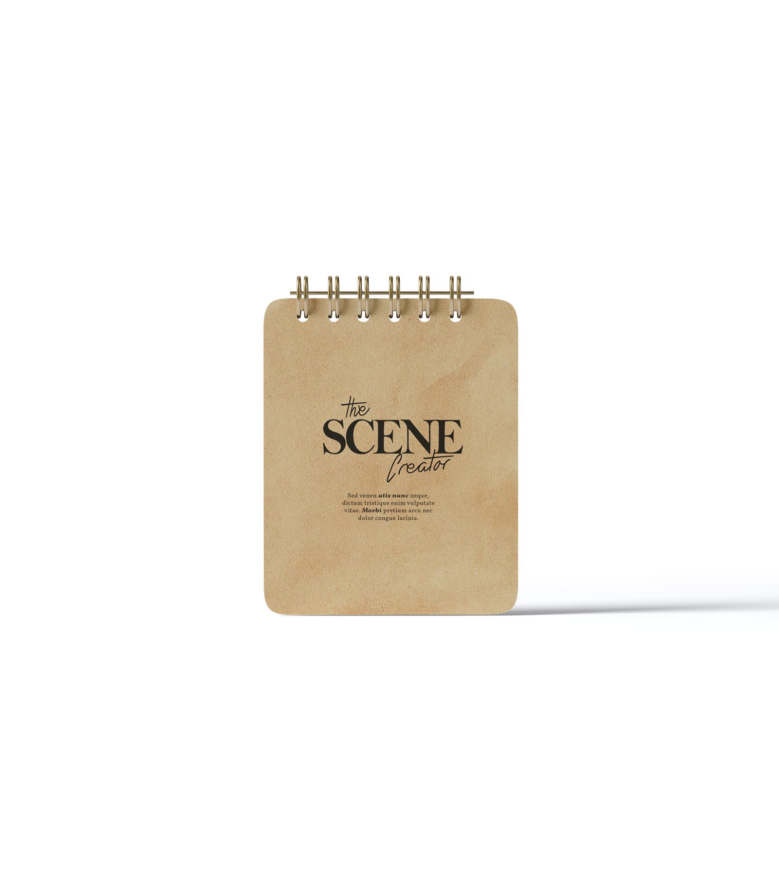 Mockup closed notepad on spring front v2 Mockup Closed Notepad On Spring Front V2