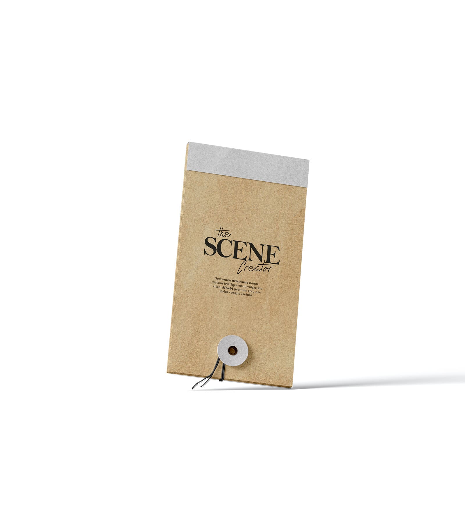 Mockup closed notepad with rivet front Mockup Closed Notepad With Rivet Front