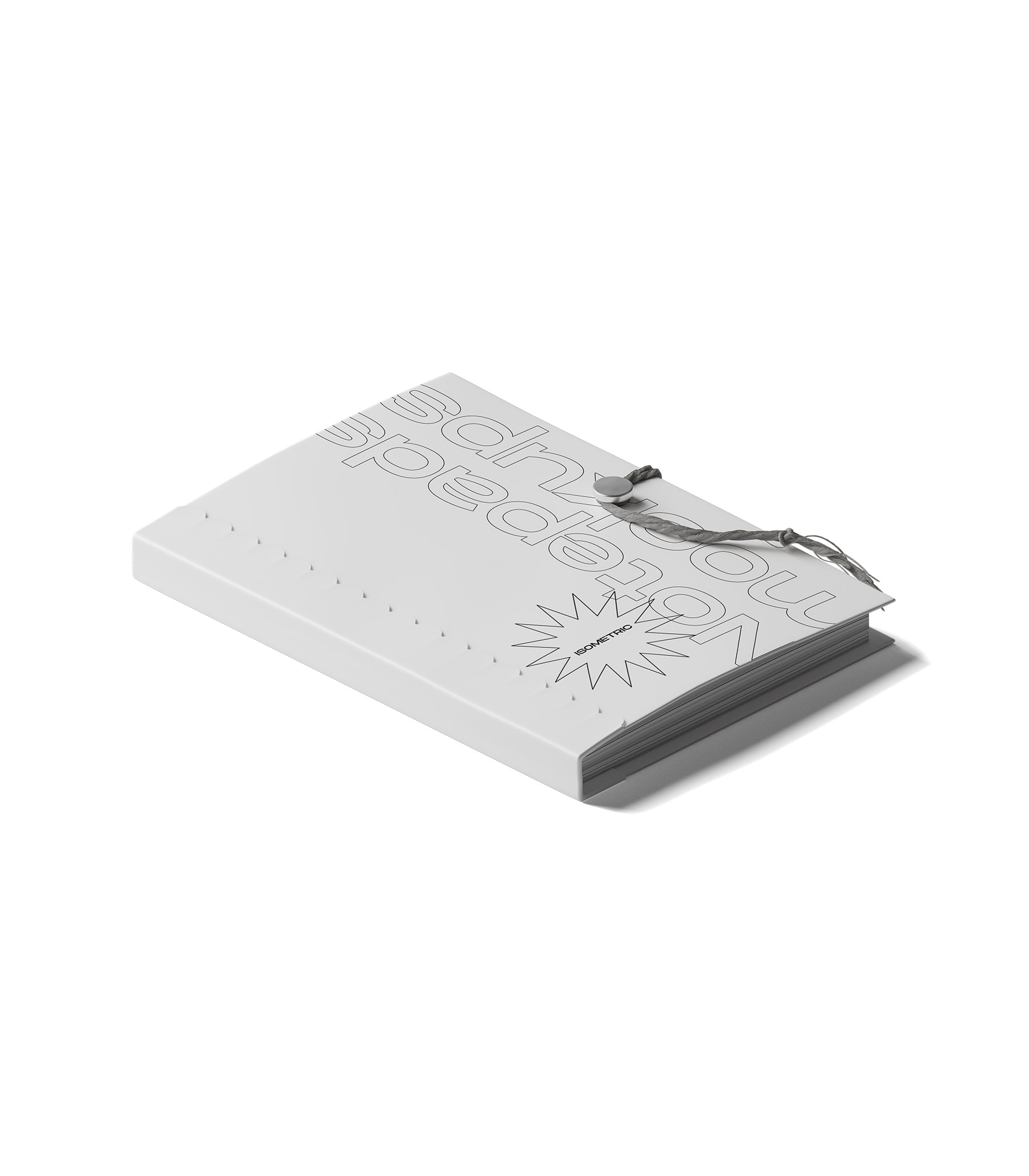 Mockup closed notepad with rope v4 isometric Mockup Closed Notepad With Rope V4 Isometric
