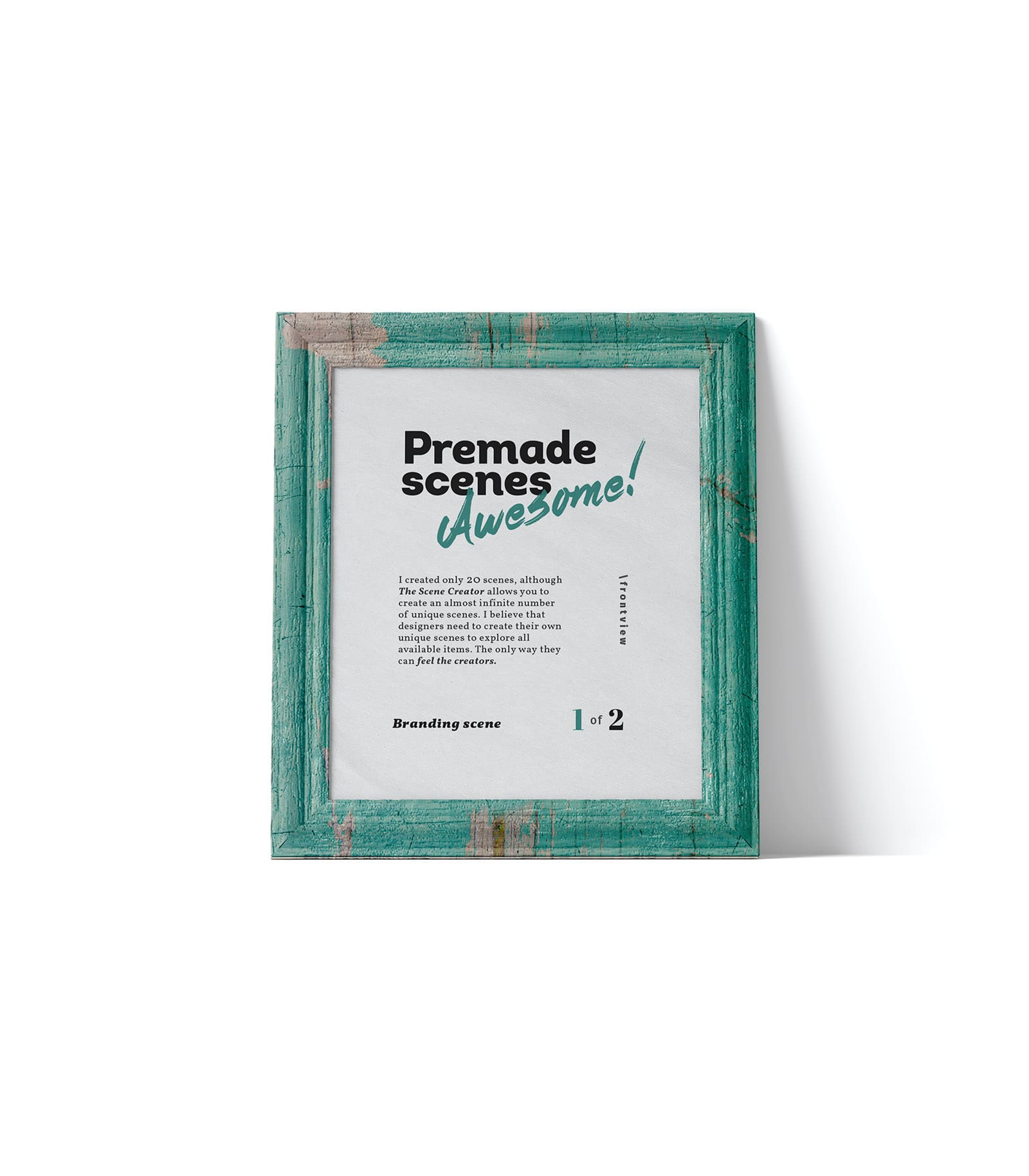 Mockup green wooden frame front Mockup Green Wooden Frame Front