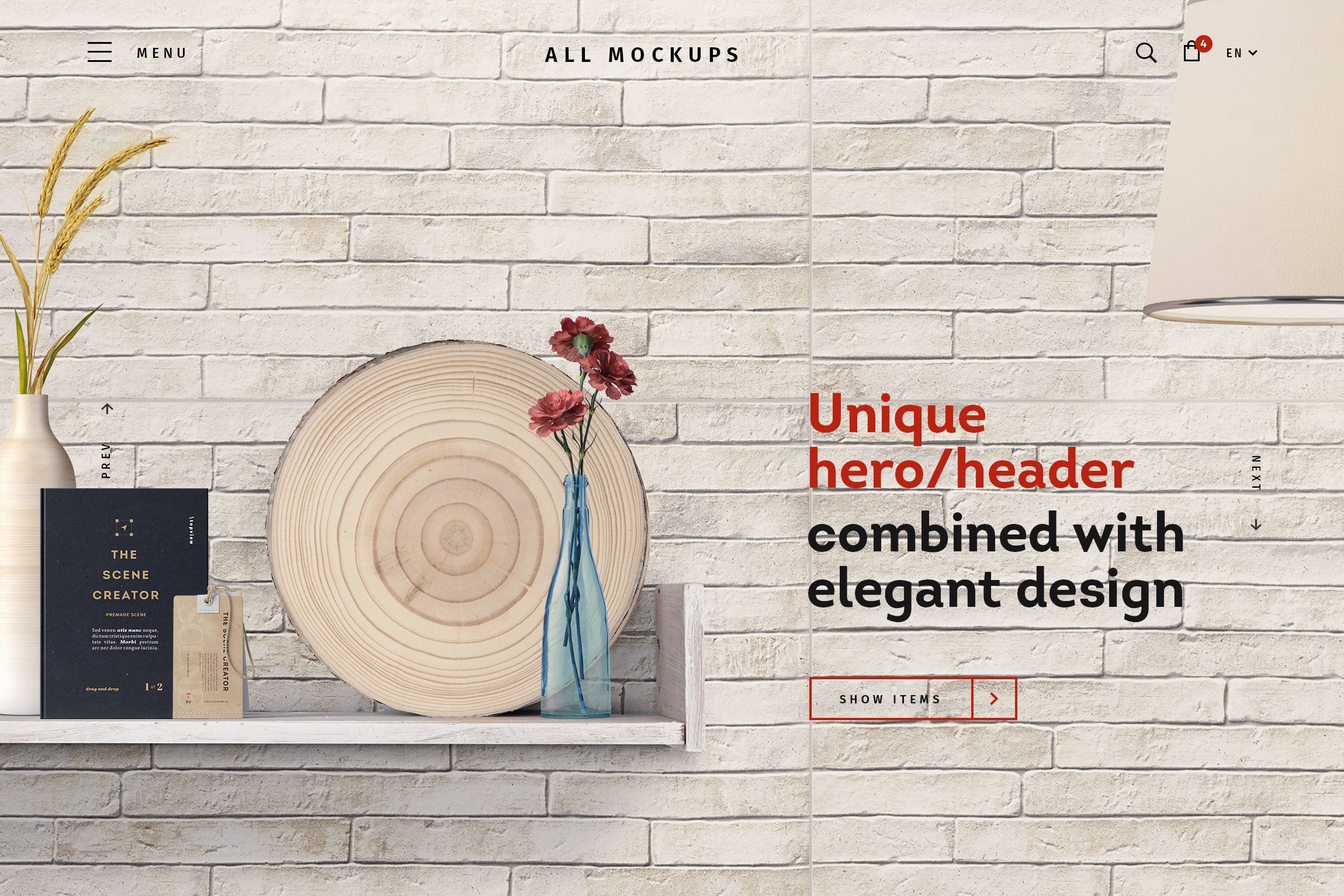 Mockup hero header web first screen scene front Mockup Hero Header Web First Screen Scene Front