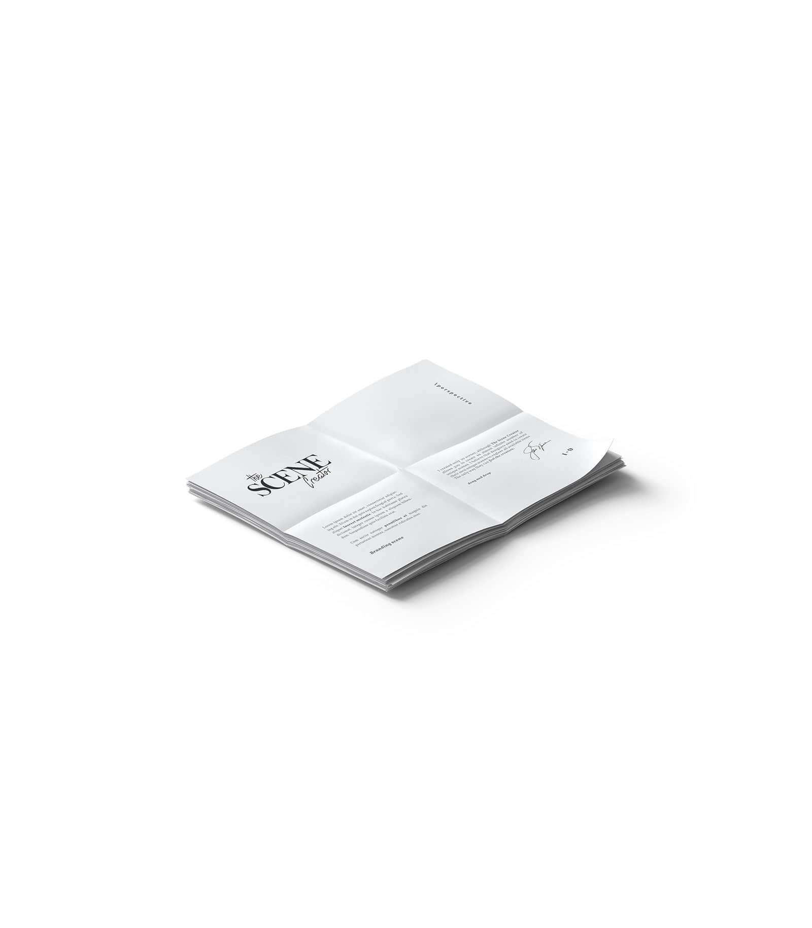 Mockup horizontal bent papers isometric Mockup Horizontal Bent Papers Isometric