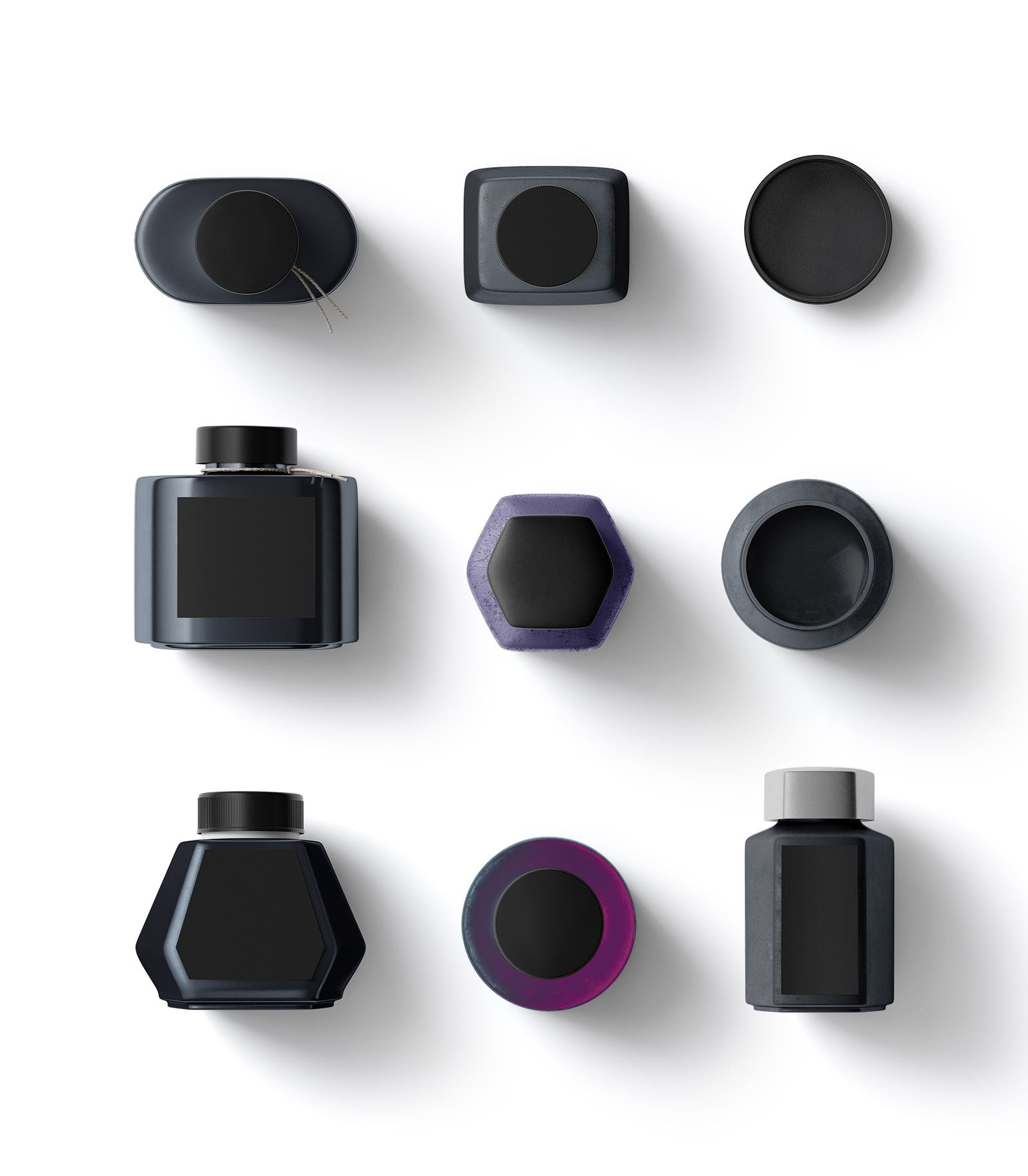 Mockup ink bottles top Mockup Ink Bottles Top
