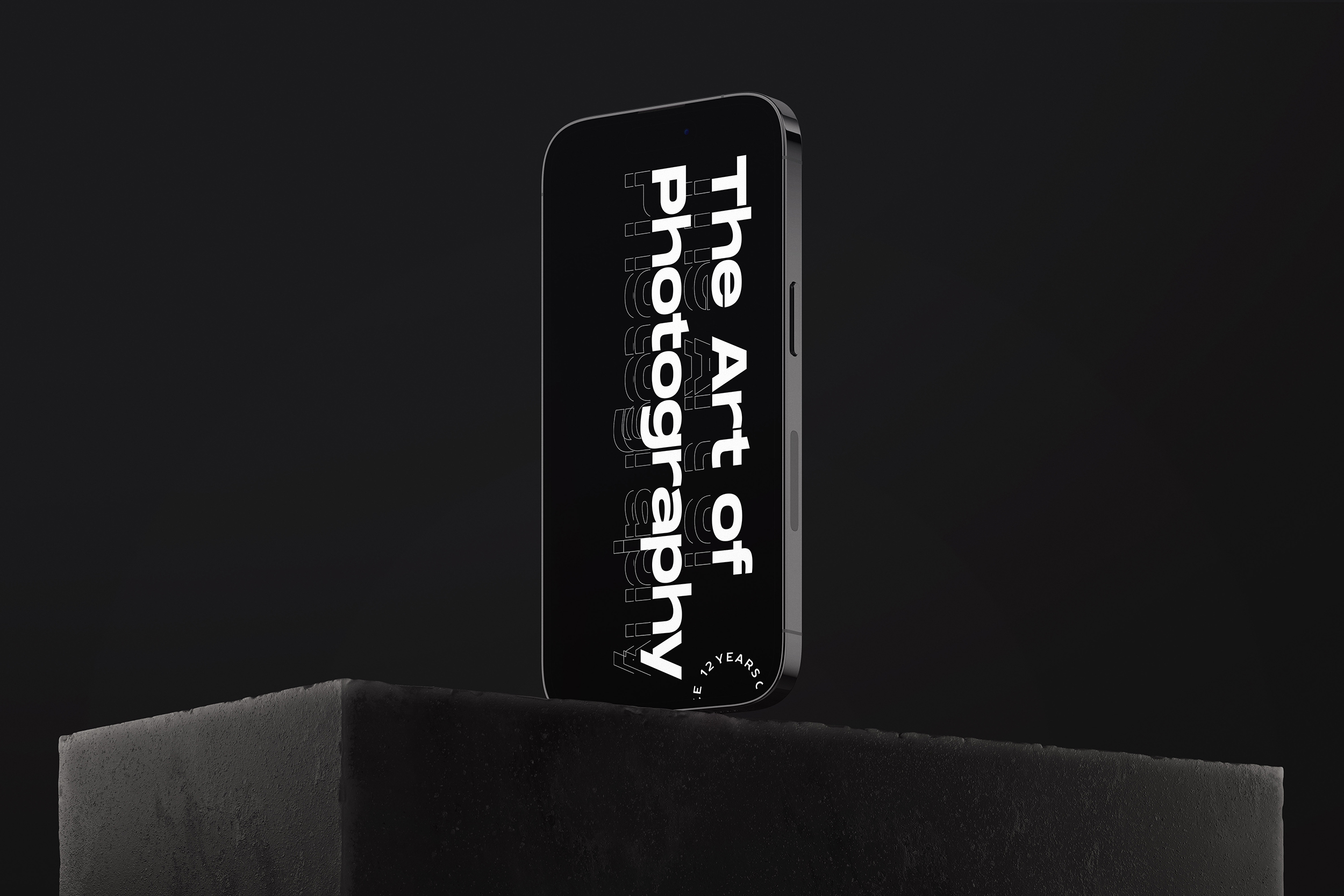Mockup iphone 14 pro on stone panel v2 front view Mockup Iphone 14 Pro On Stone Panel V2 Front View