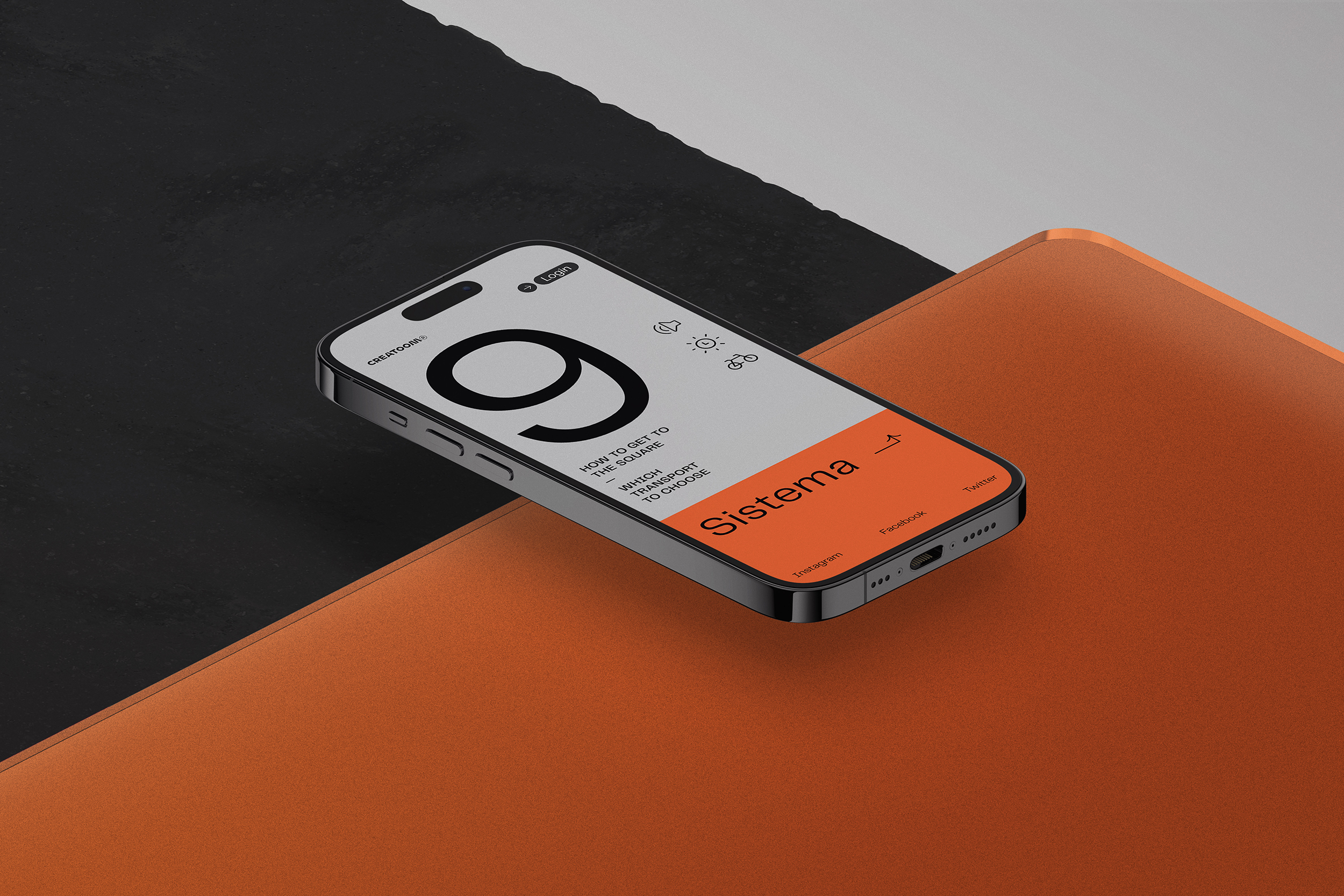 Mockup iphone 14 pro on stone panel v4 isometric Mockup Iphone 14 Pro On Stone Panel V4 Isometric