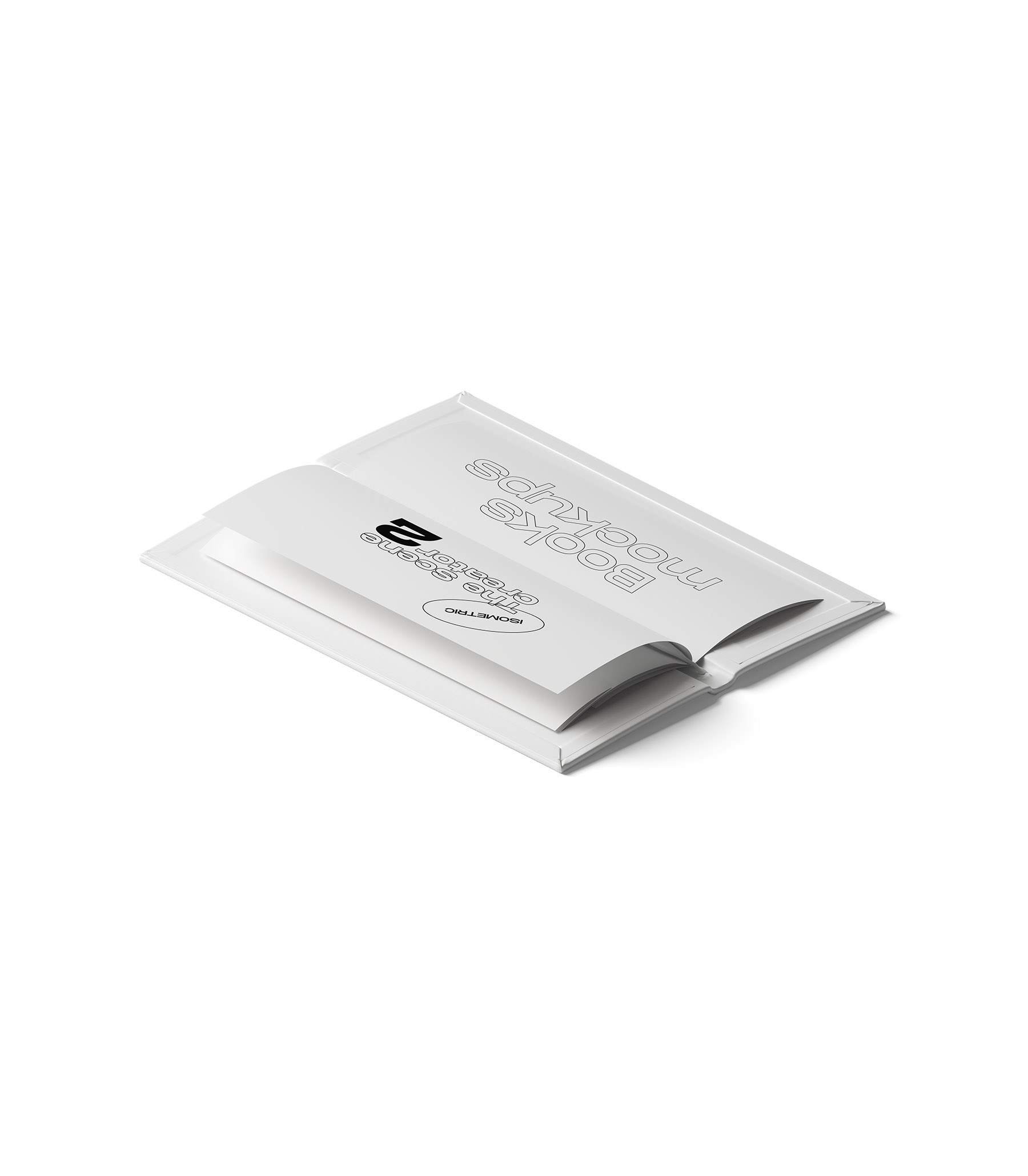 Mockup long open book isometric Mockup Long Open Book Isometric