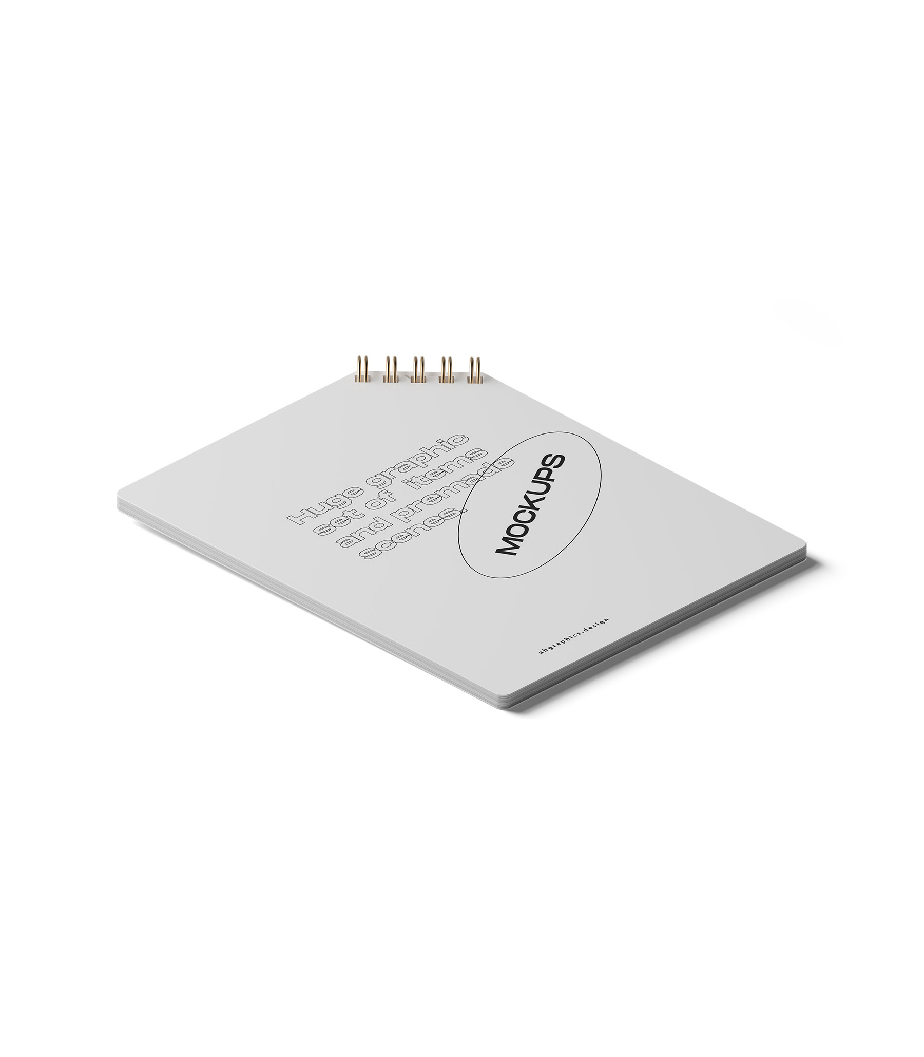 Mockup notepad on spring v1 isometric Mockup Notepad On Spring V1 Isometric