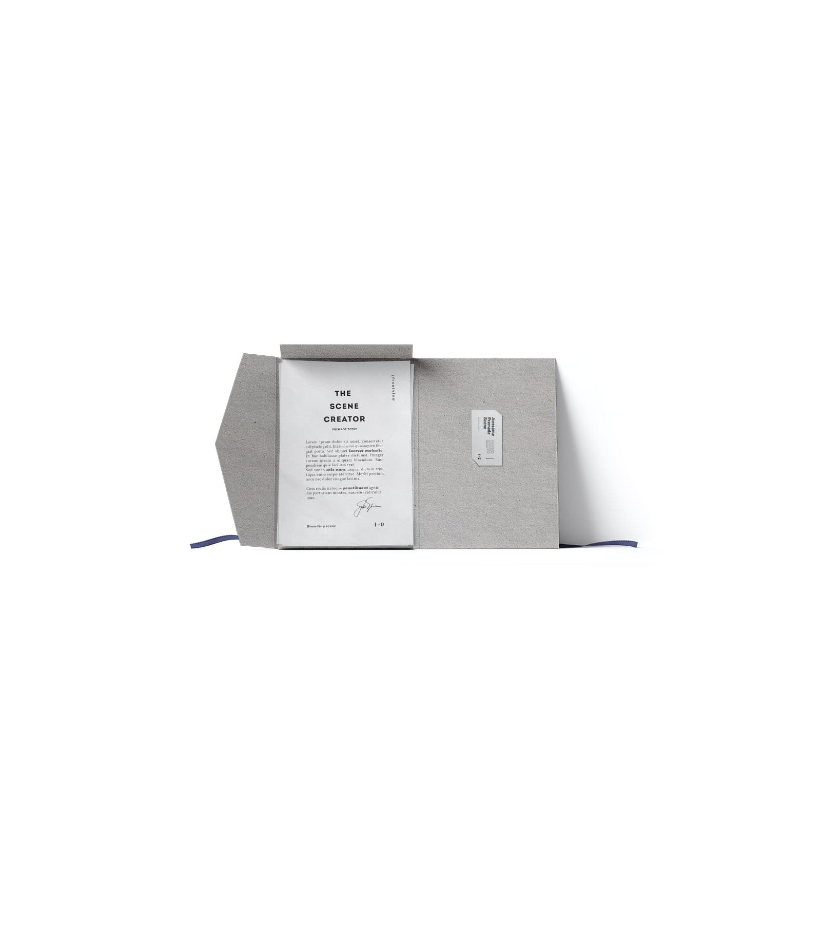 Mockup open folder with rope front Mockup Open Folder With Rope Front