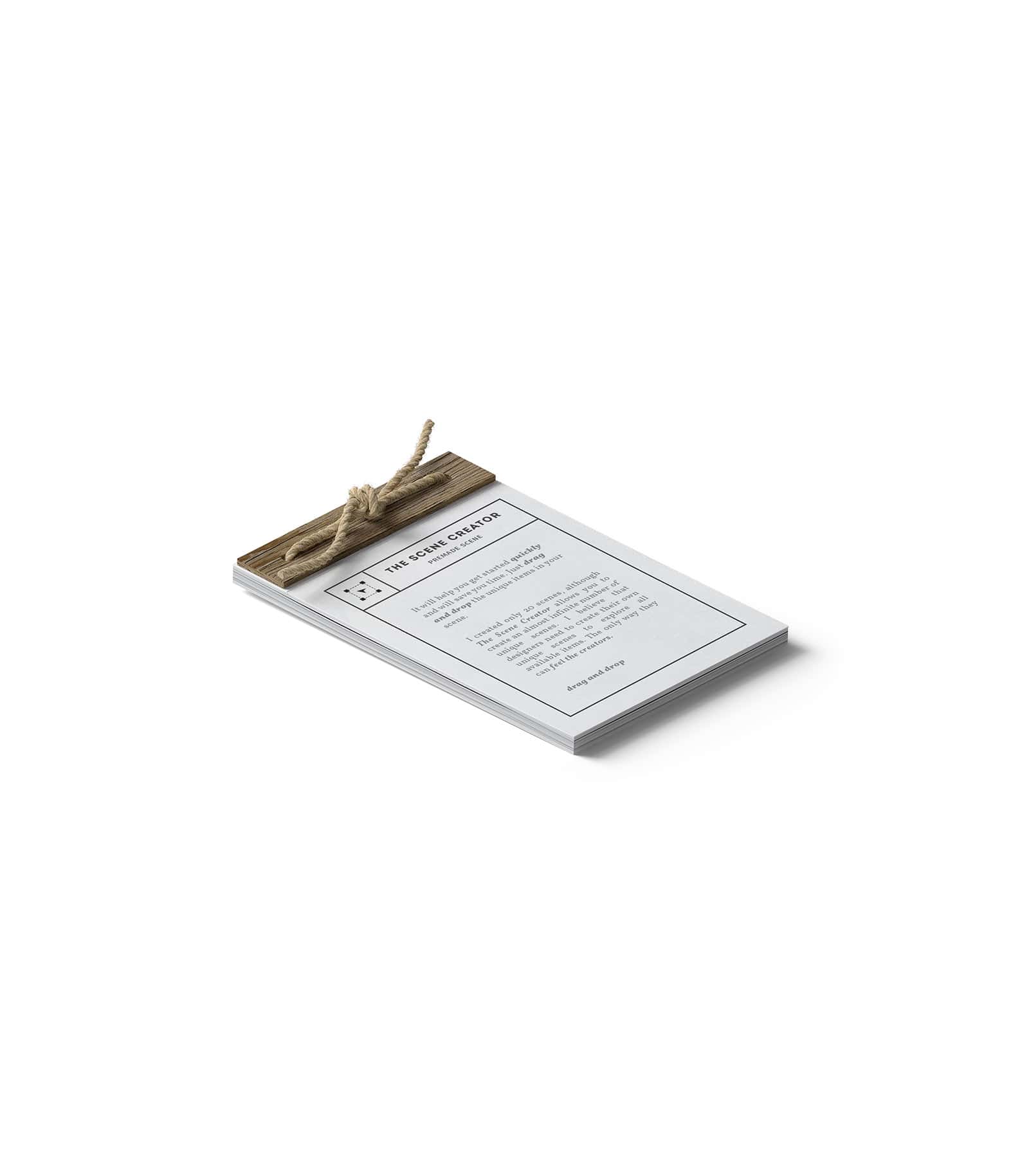 Mockup open notepad on rope isometric Mockup Open Notepad On Rope Isometric