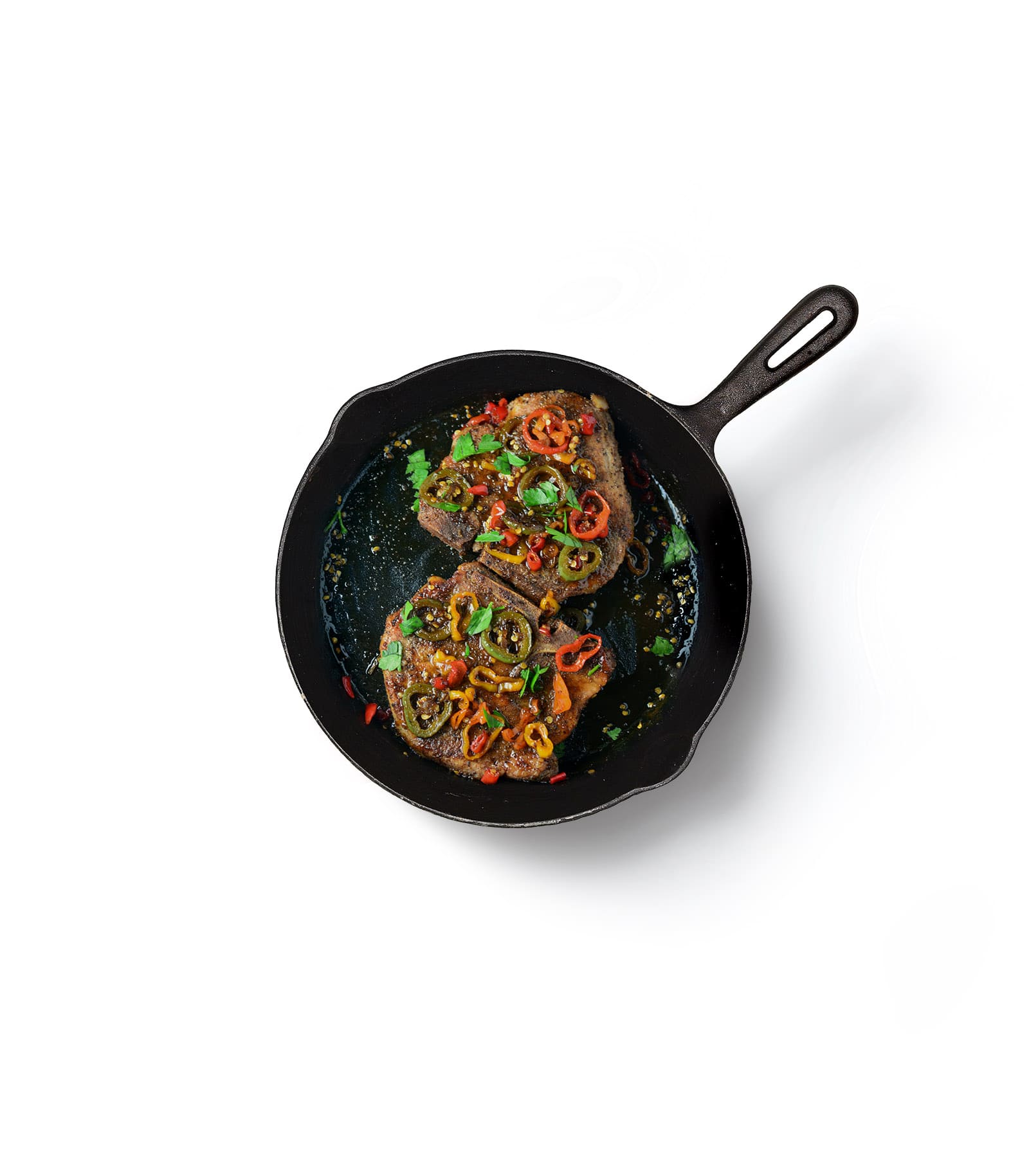 Mockup pan fried meat top Mockup Pan Fried Meat Top