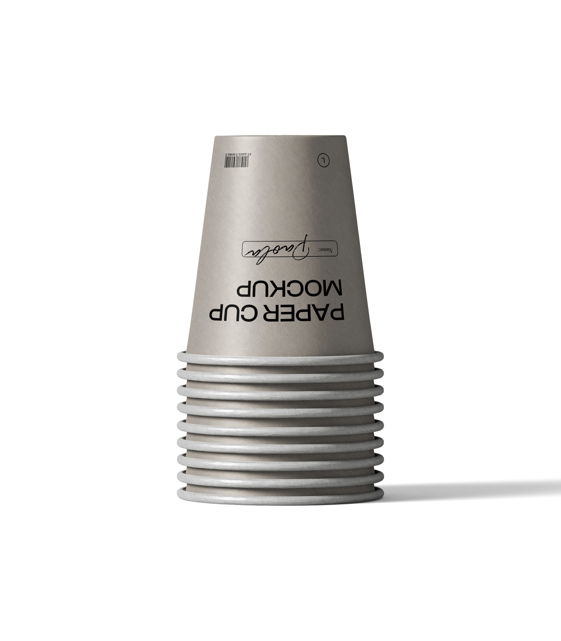 Mockup paper cups v6 front view Mockup Paper Cups V6 Front View