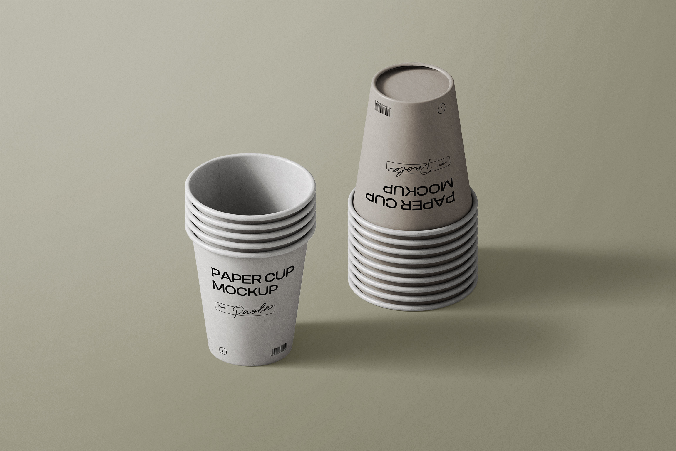 Mockup scene with paper coffee cup isometric Mockup Scene With Paper Coffee Cup Isometric