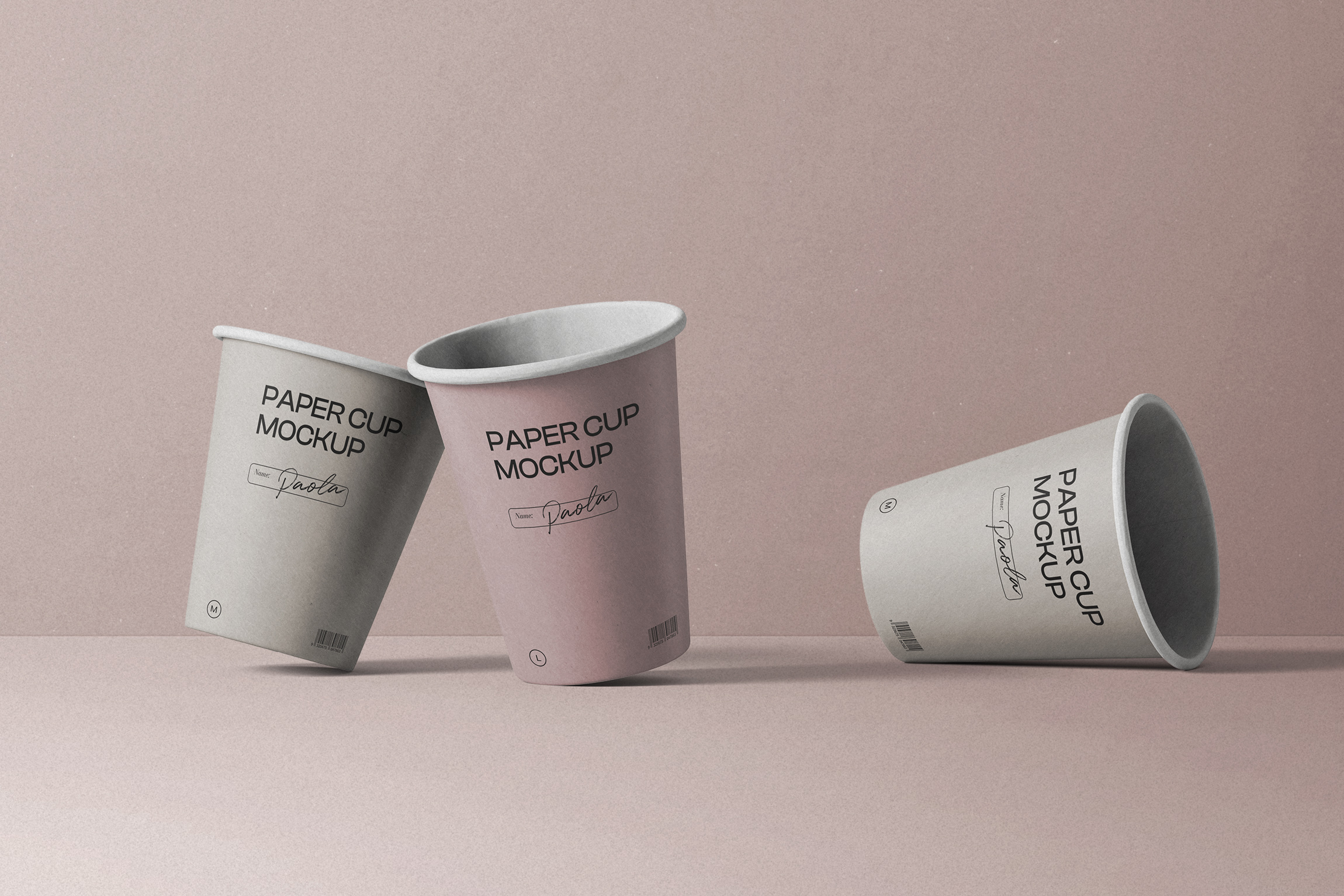 Mockup scene with paper cups front view Mockup Scene With Paper Cups Front View