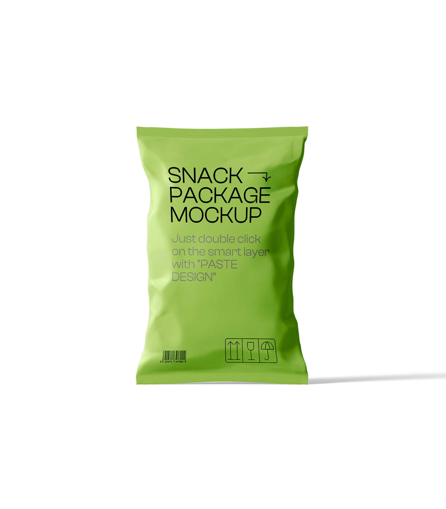 Mockup snack package v1 front view Mockup Snack Package V1 Front View