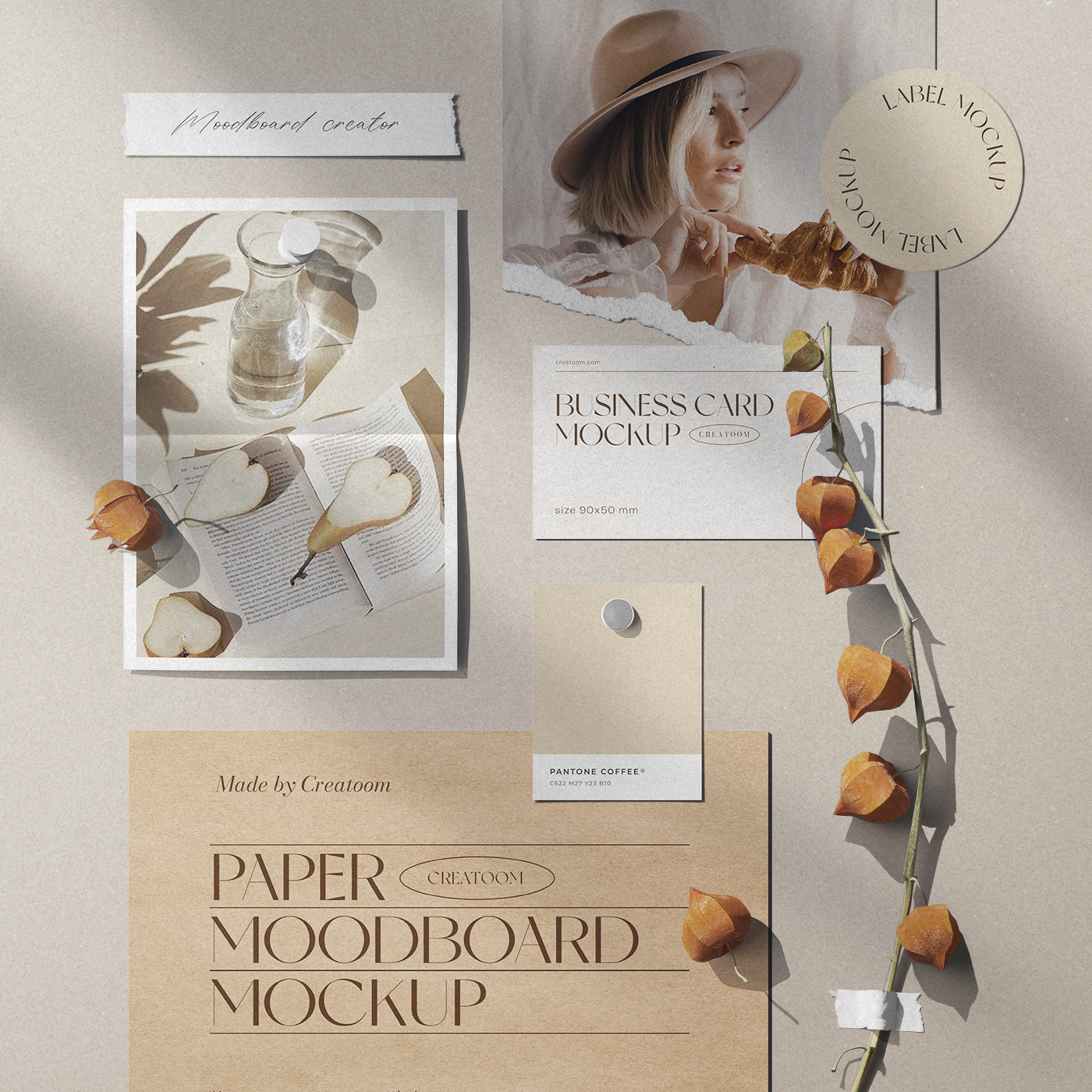 Mockup sunlight moodboard for instagram post Mockup Sunlight Moodboard For Instagram Post