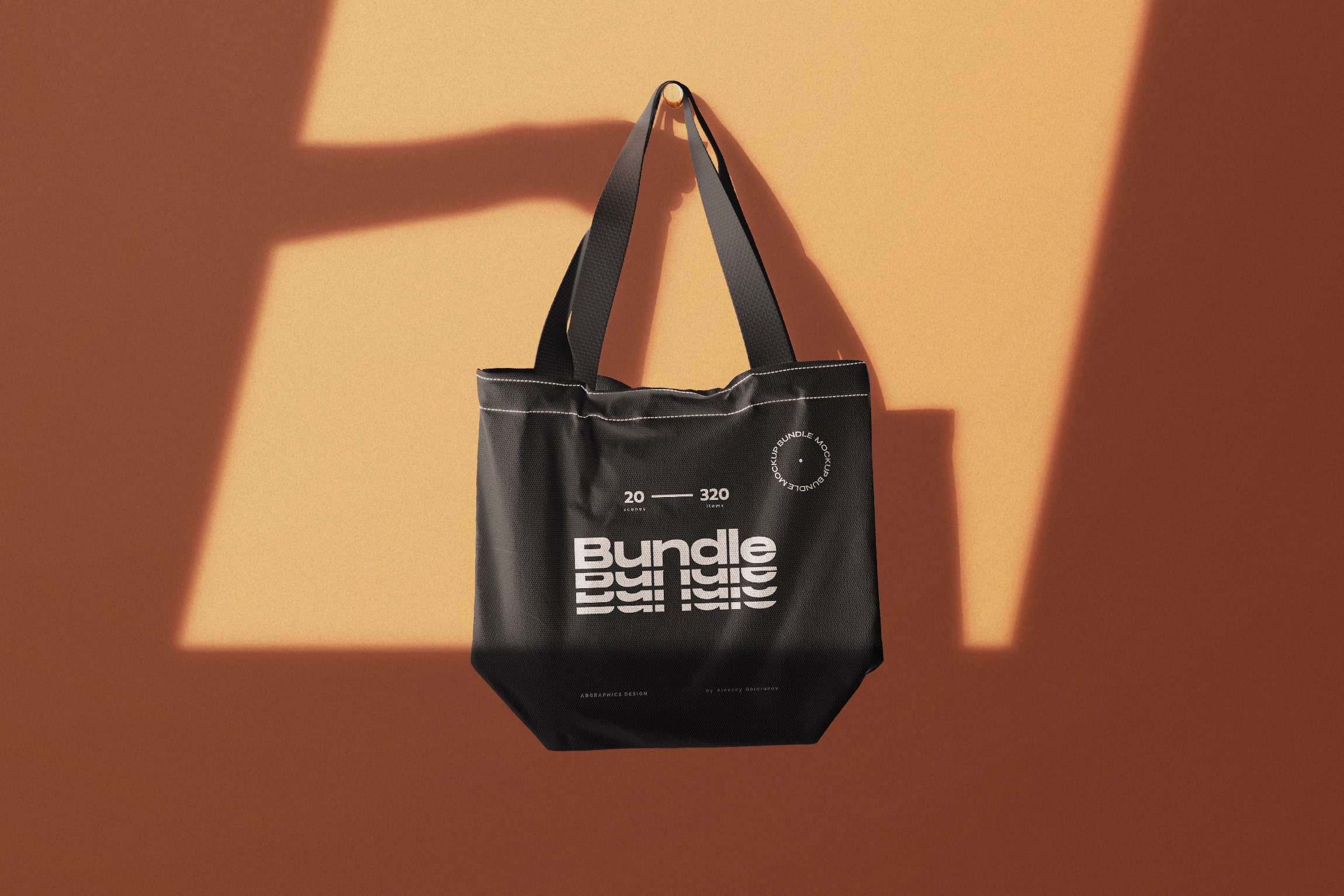 Mockup textile bag with shadow overlay front Mockup Textile Bag With Shadow Overlay Front