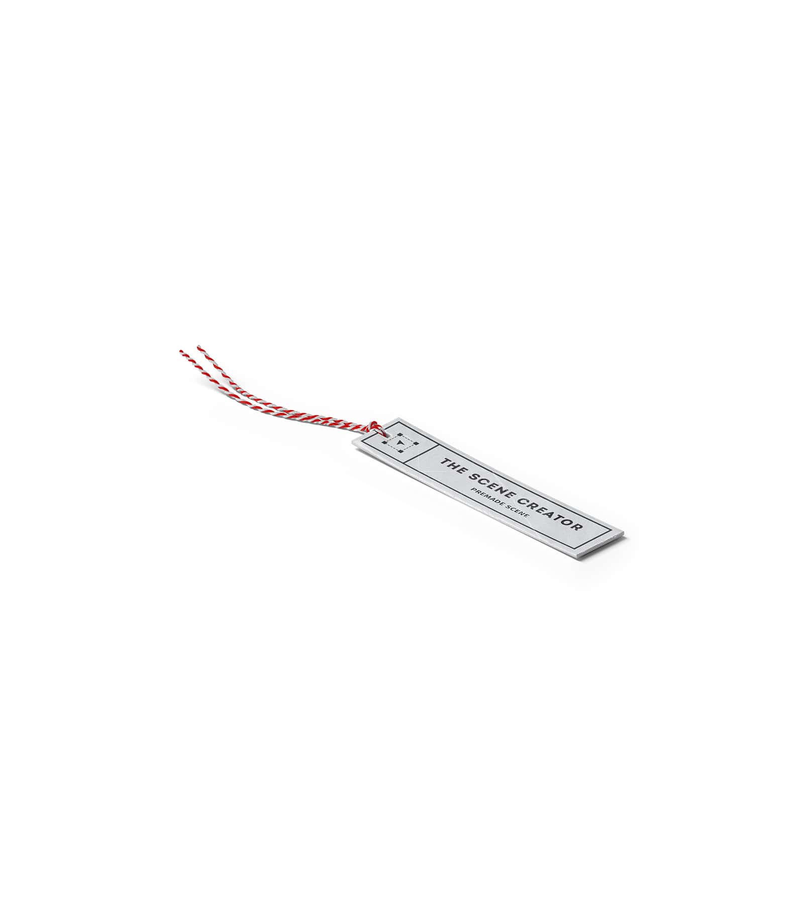 Mockup thin tag with rope isometric Mockup Thin Tag With Rope Isometric