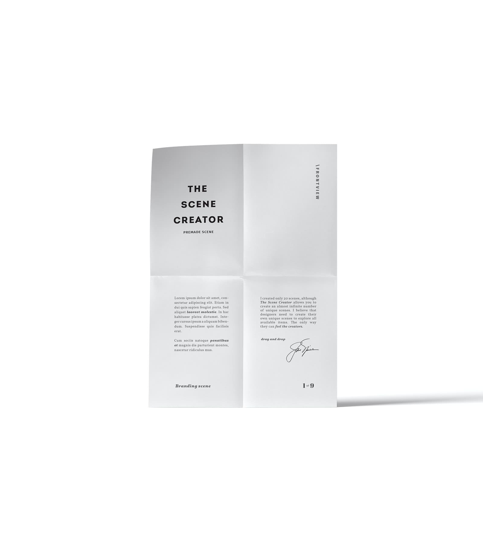 Mockup vertical bent paper front v2 Mockup Vertical Bent Paper Front V2