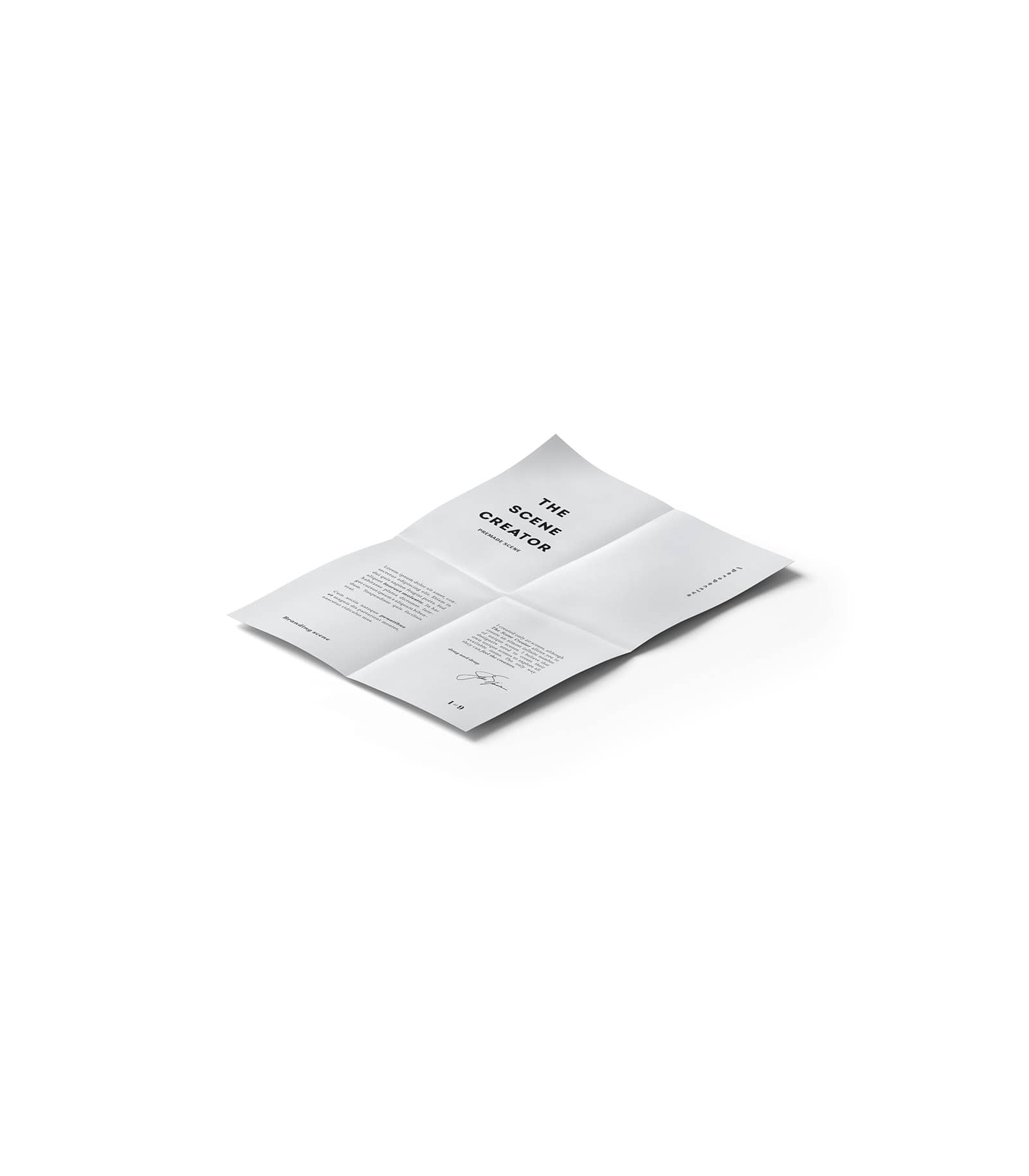 Mockup vertical bent paper isometric v2 Mockup Vertical Bent Paper Isometric V2