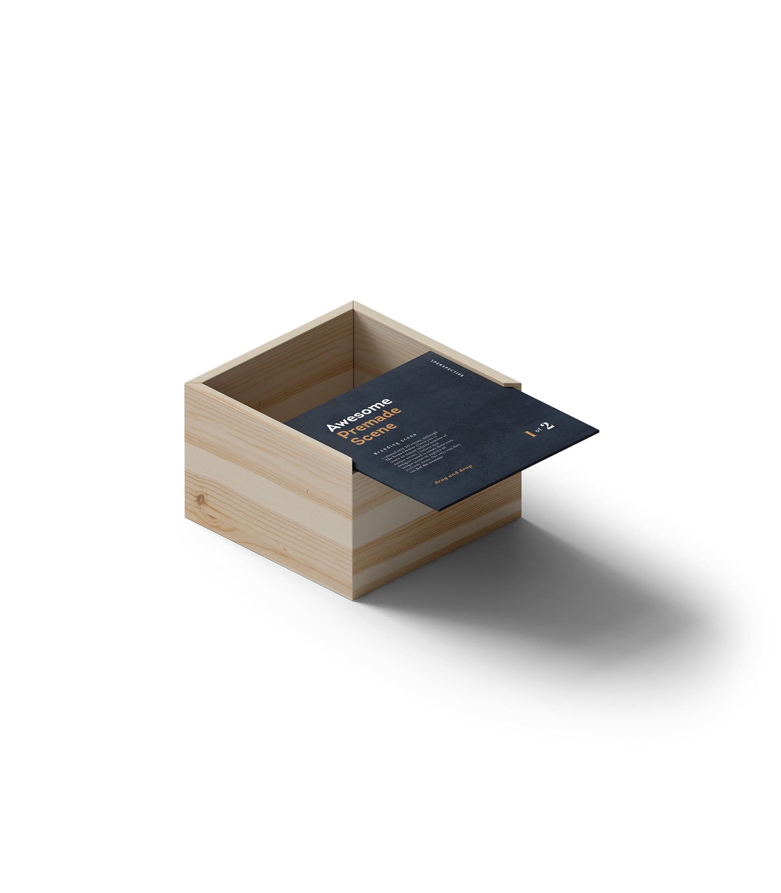 Mockup wooden box isometric v4 Mockup Wooden Box Isometric V4